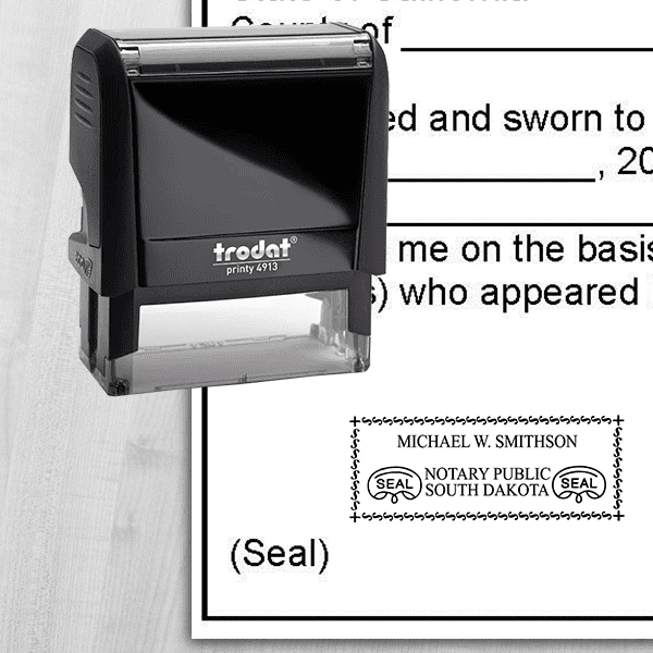South Dakota Rectangle Notary Seal