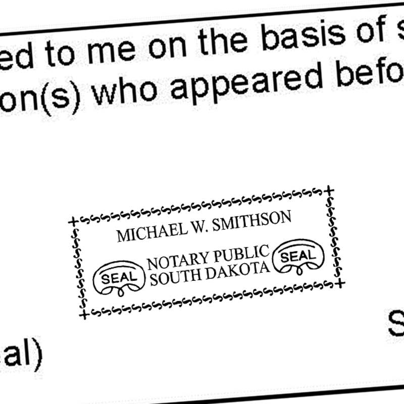 South Dakota Notary Rectangle Imprint
