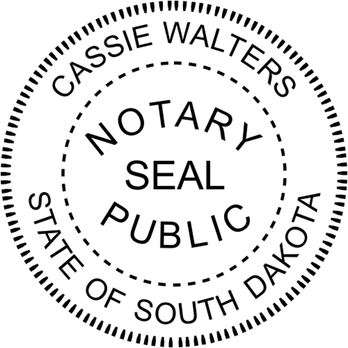 South Dakota Notary Round with Seal Imprint