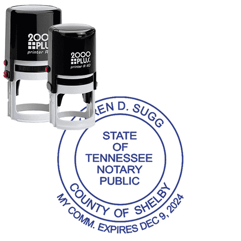 Tennessee Date Below Circle Round Notary Seal