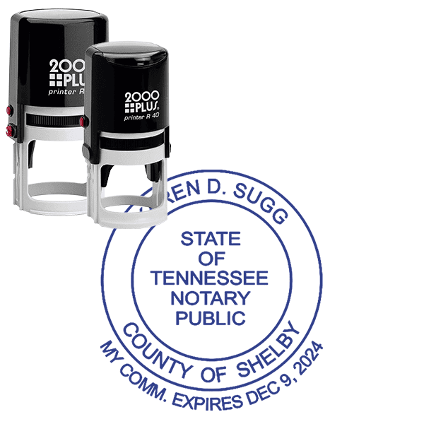 Tennessee Date Below Circle Round Notary Seal
