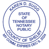 Tennessee Notary Round with Date Below Circle Imprint