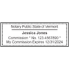 Vermont Notary Rectangular Stamp Seal Imprint