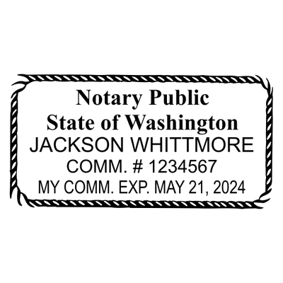 Washington State Rectangle Notary Seal - alternate view