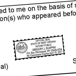 West Virginia Notary Rectangle Imprint