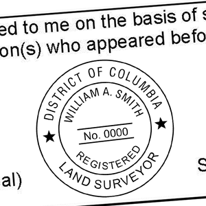 District of Columbia Land Surveyor Seal Imprint