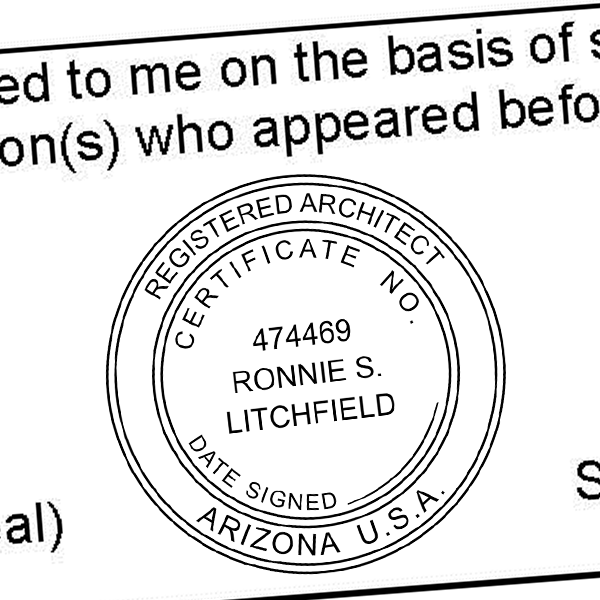 State of Arizona Architect Seal Imprint