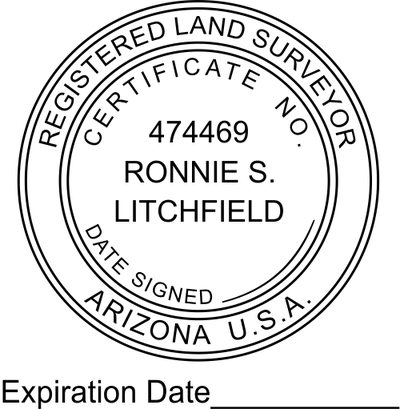 State of Arizona Land Surveyor with Expiration Seal - alternate view