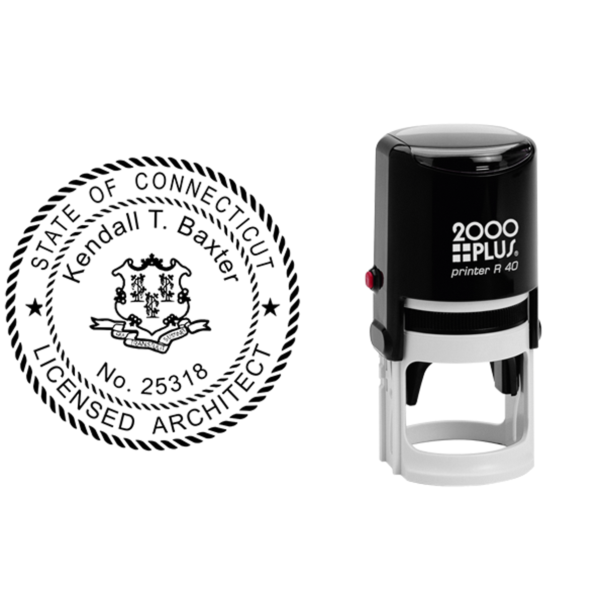 State of Connecticut Architect Seal Body and Imprint