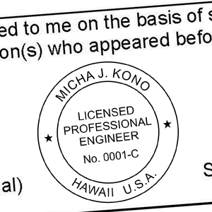 State of Hawaii Engineer Seal Seal Imprint