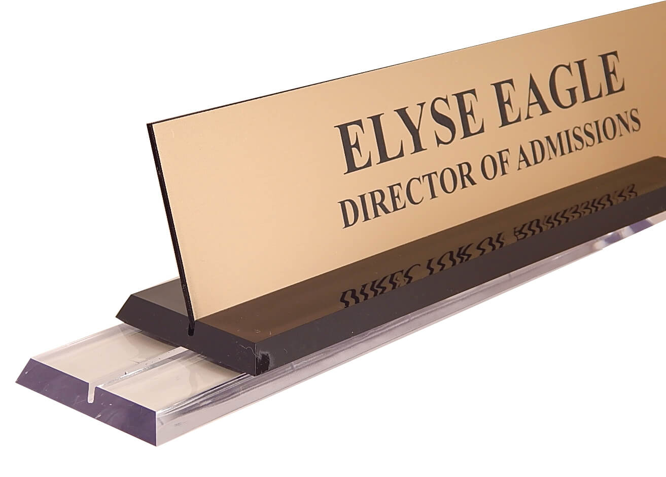 Black Acrylic Base 2" x 8" Desk Sign