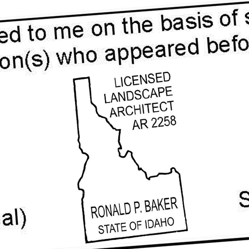 State of Idaho Landscape Architect Seal Imprint