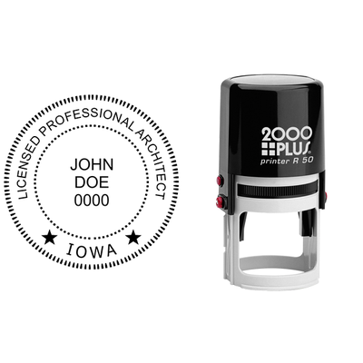 State of Iowa Architect Seal - alternate view
