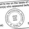 State of Iowa Engineer Seal Stamp Seal Imprint