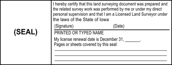 State of Iowa Land Surveyor Stamp