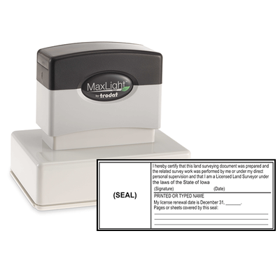 State of Iowa Land Surveyor Document Stamp