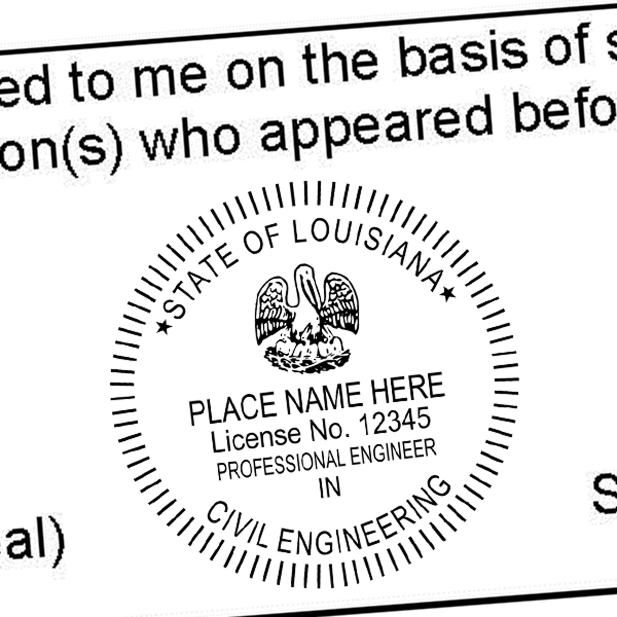State of Louisiana Engineer Seal (Other Discipline) Seal Imprint