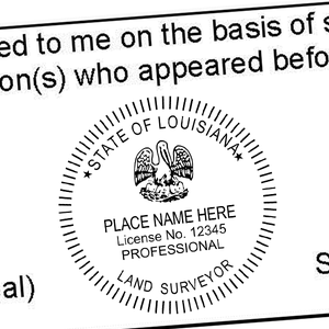 State of Louisiana Land Surveyor Seal Imprint