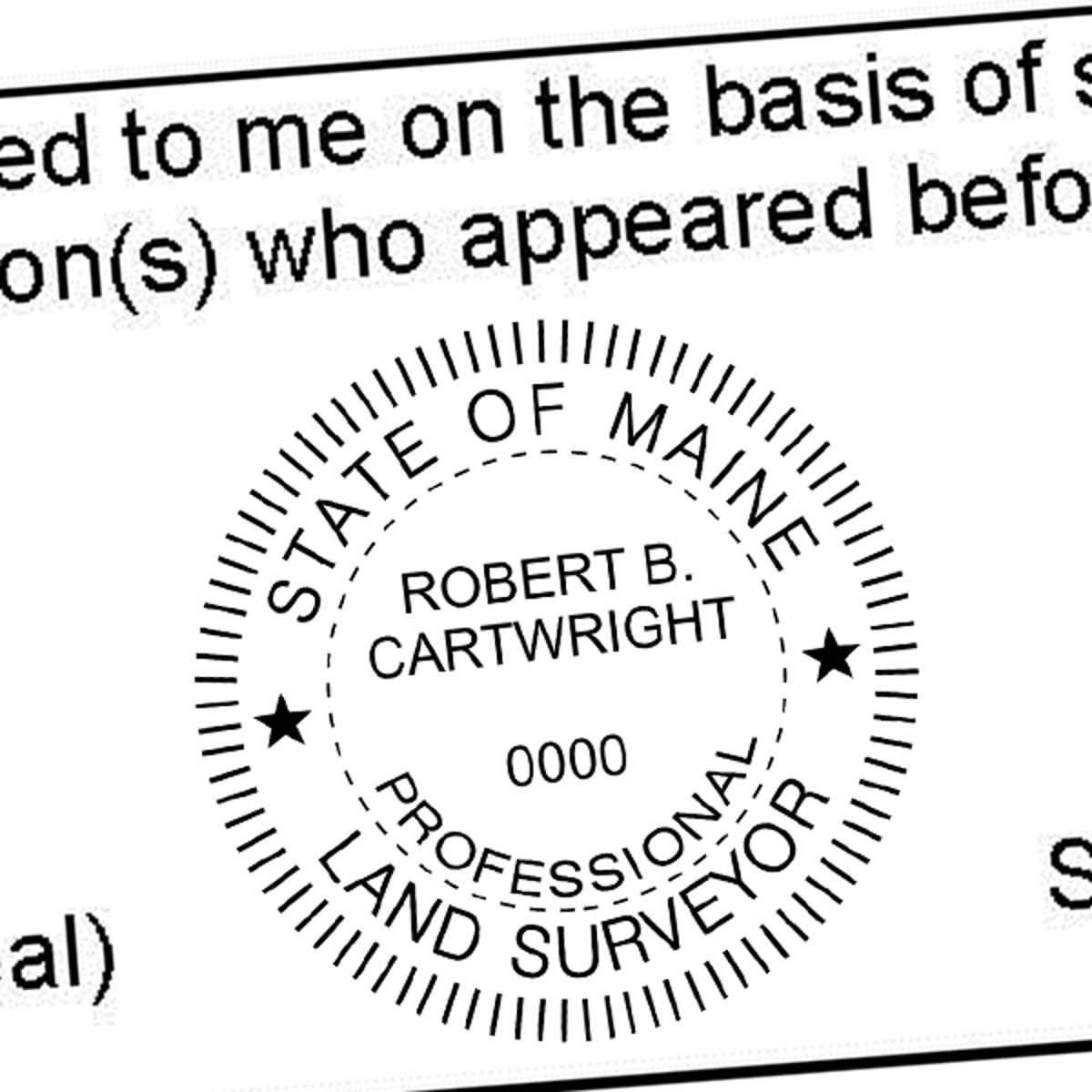 State of Maine Land Surveyor Seal Imprint