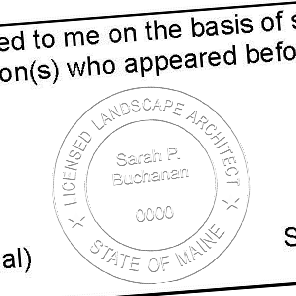 State of Maine Landscape Architect Embosser Seal Imprint