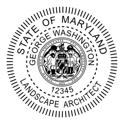 State of Maryland Landscape Architect Seal - alternate view
