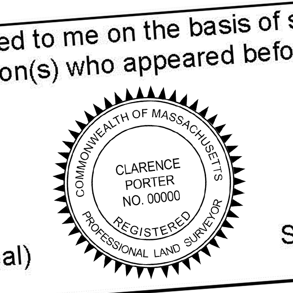 State of Massachusetts Land Surveyor Seal Imprint