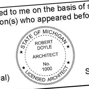 State of Michigan Architect Seal Imprint