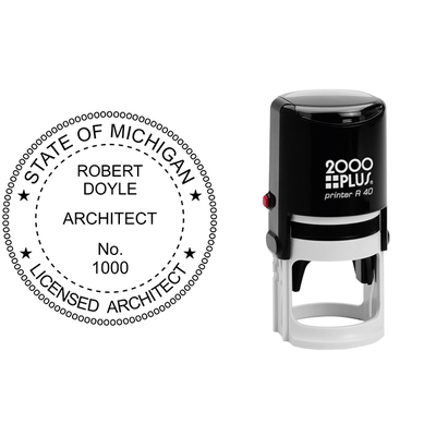 State of Michigan Architect Seal - alternate view