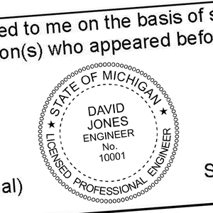 State of Michigan Engineer Seal Seal Imprint