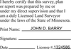 State of Minnesota Land Surveyor Certification