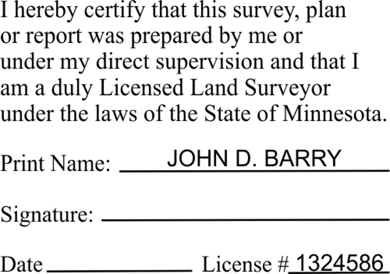 State of Minnesota Land Surveyor Certification