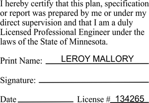 State of Minnesota Engineer Certification