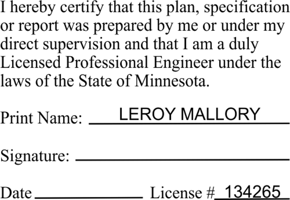 State of Minnesota Engineer Certification