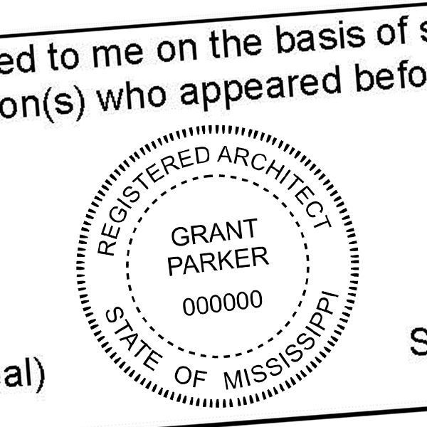 State of Mississippi Engineer Seal Seal Imprint