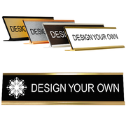 2" x 8" Engraved Desk Plate with Holder