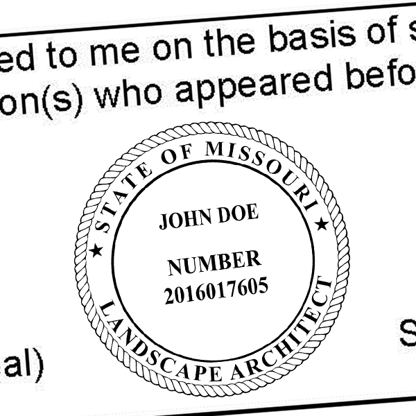 State of Missouri Landscape Architect Seal Imprint