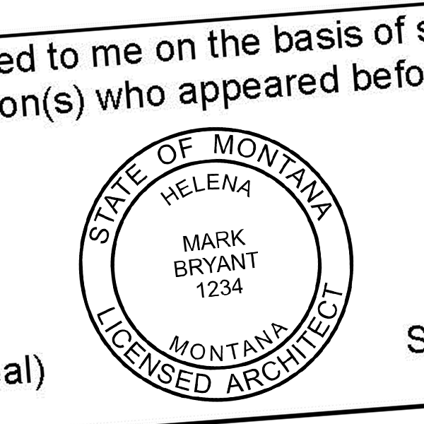 State of Montana Architect Solid Border  Seal Imprint