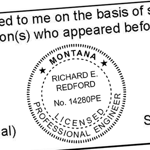 State of Montana Engineer Seal Seal Imprint