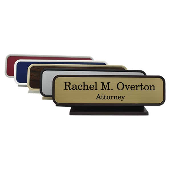 Engraved Plastic 2" x 8" Rounded Corner Deskplate