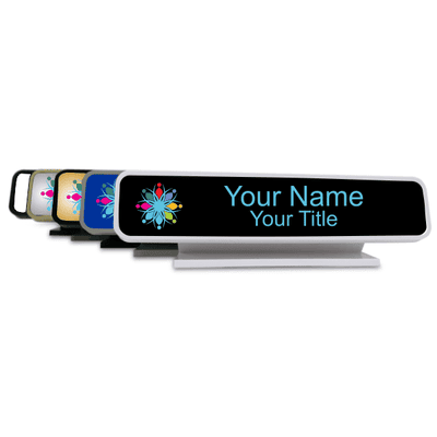 Rounded 2" x 9" Full Color Desk Sign - alternate view