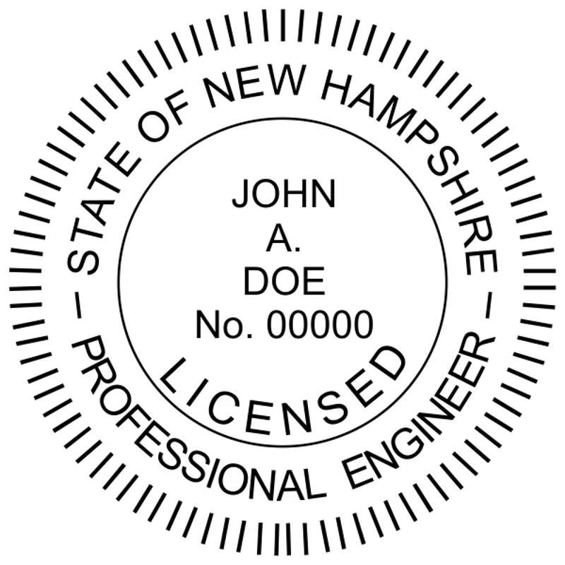 State of New Hampshire Engineer Seal Imprint