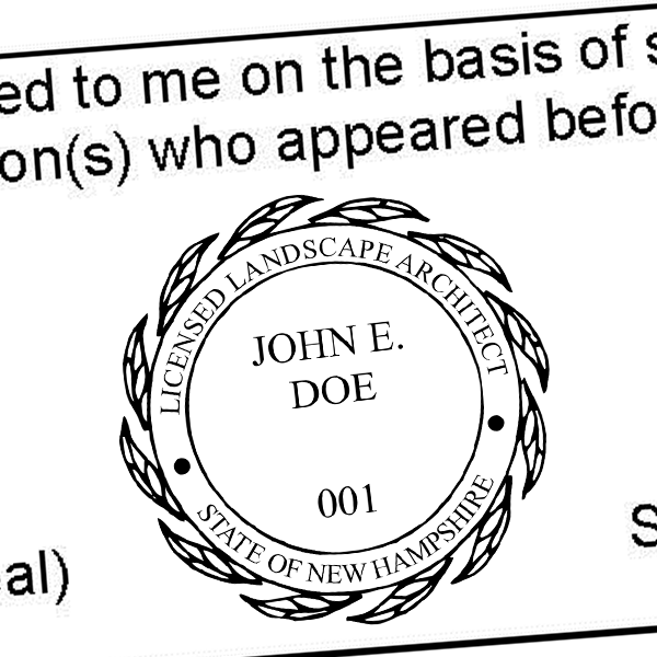 State of New Hampshire Landscape Architect Seal Imprint