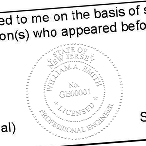 State of New Jersey Engineer Seal Imprint