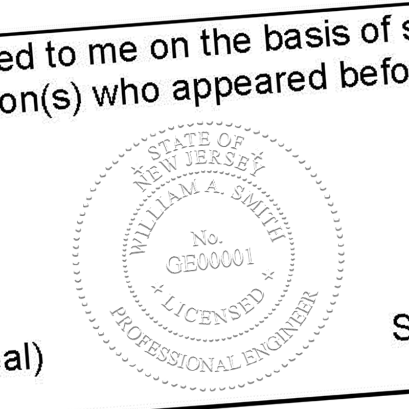 State of New Jersey Engineer Seal Imprint