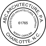 State of North Carolina Architectural Firm Seal