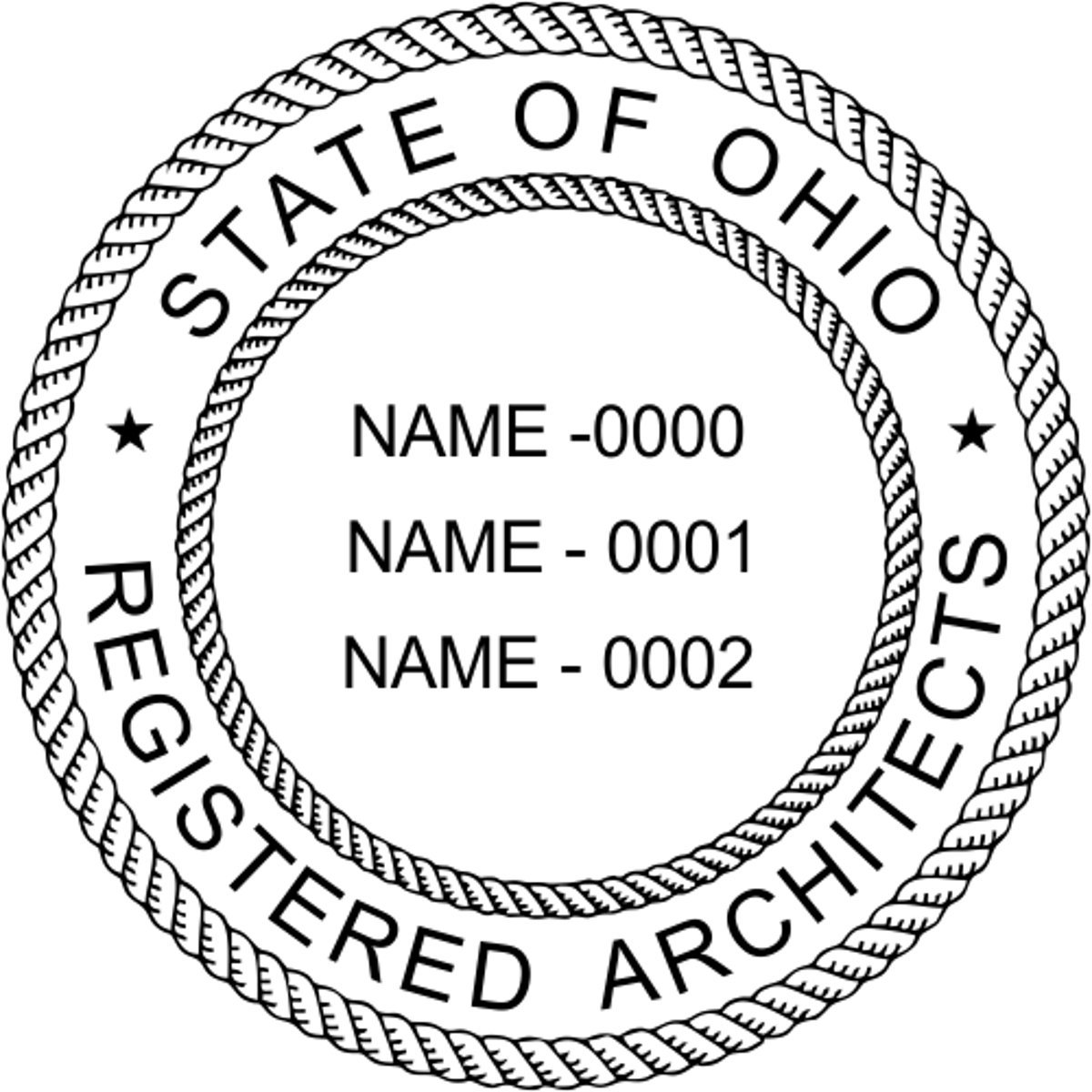 State of Ohio Architect Three Names
