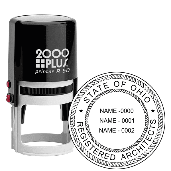 State of Ohio Architect Seal - Three Names