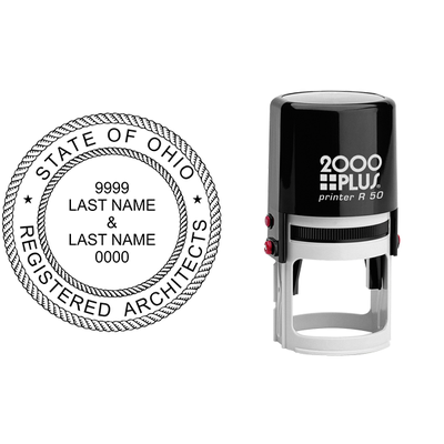 State of Ohio Architect Seal - Two Names - alternate view