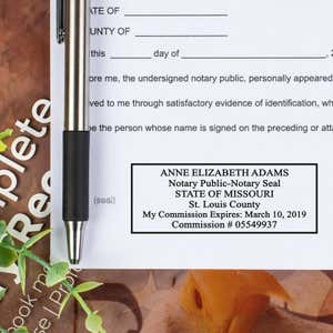 Missouri Notary Rectangle Impression on notary document