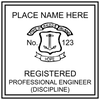 State of Rhode Island Professional Engineer Seal Stamp Seal Imprint